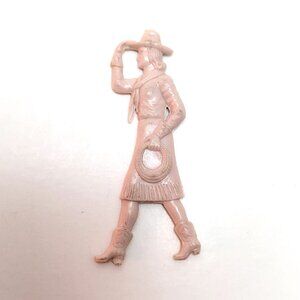 Vintage 50s Cracker Jack Prize Cowgirl Wild West Toy Western Cowboy Collectible